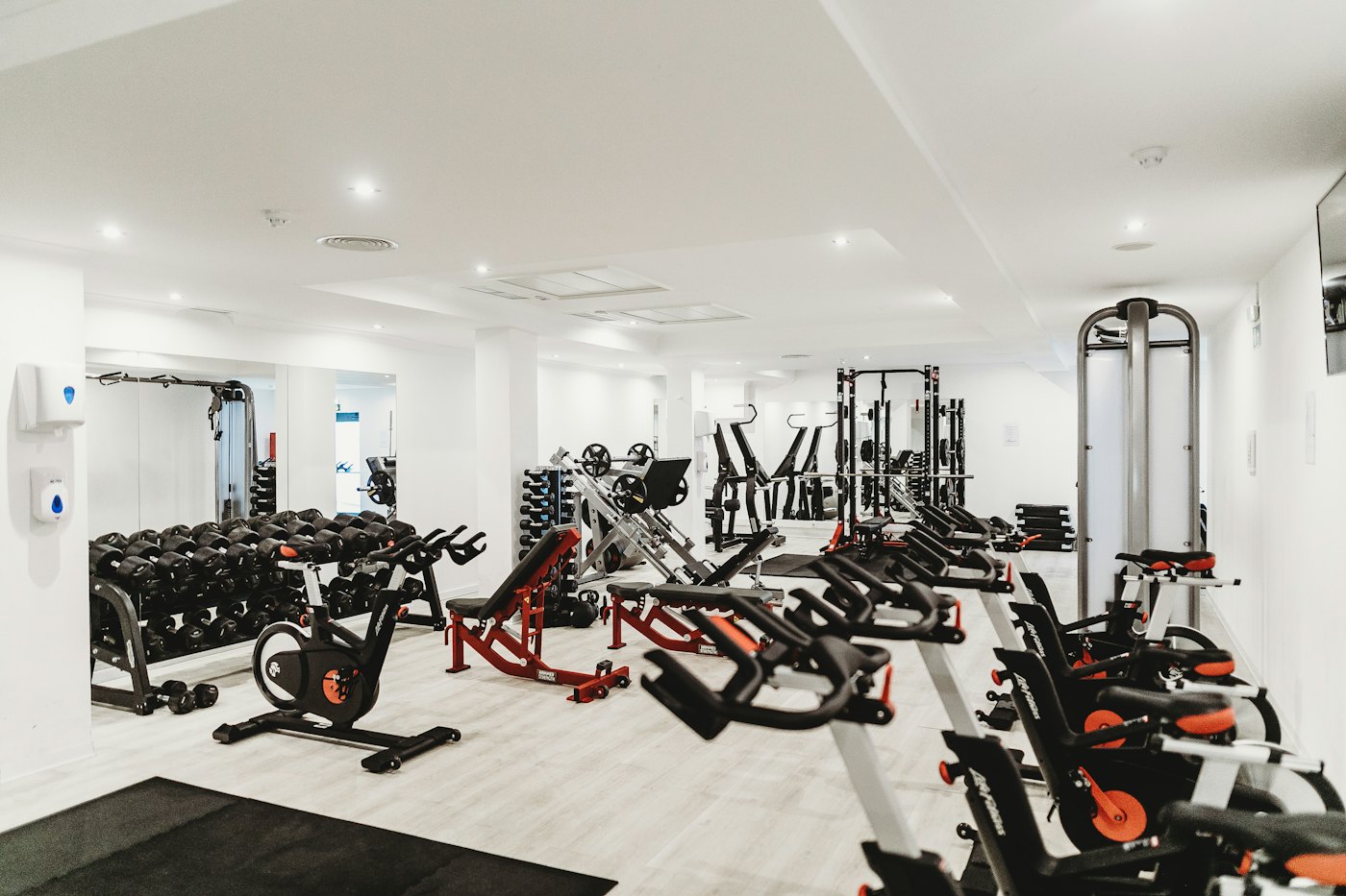 Gym with training equipment